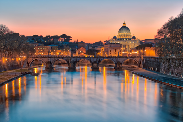Twilight of the Vatican city State.