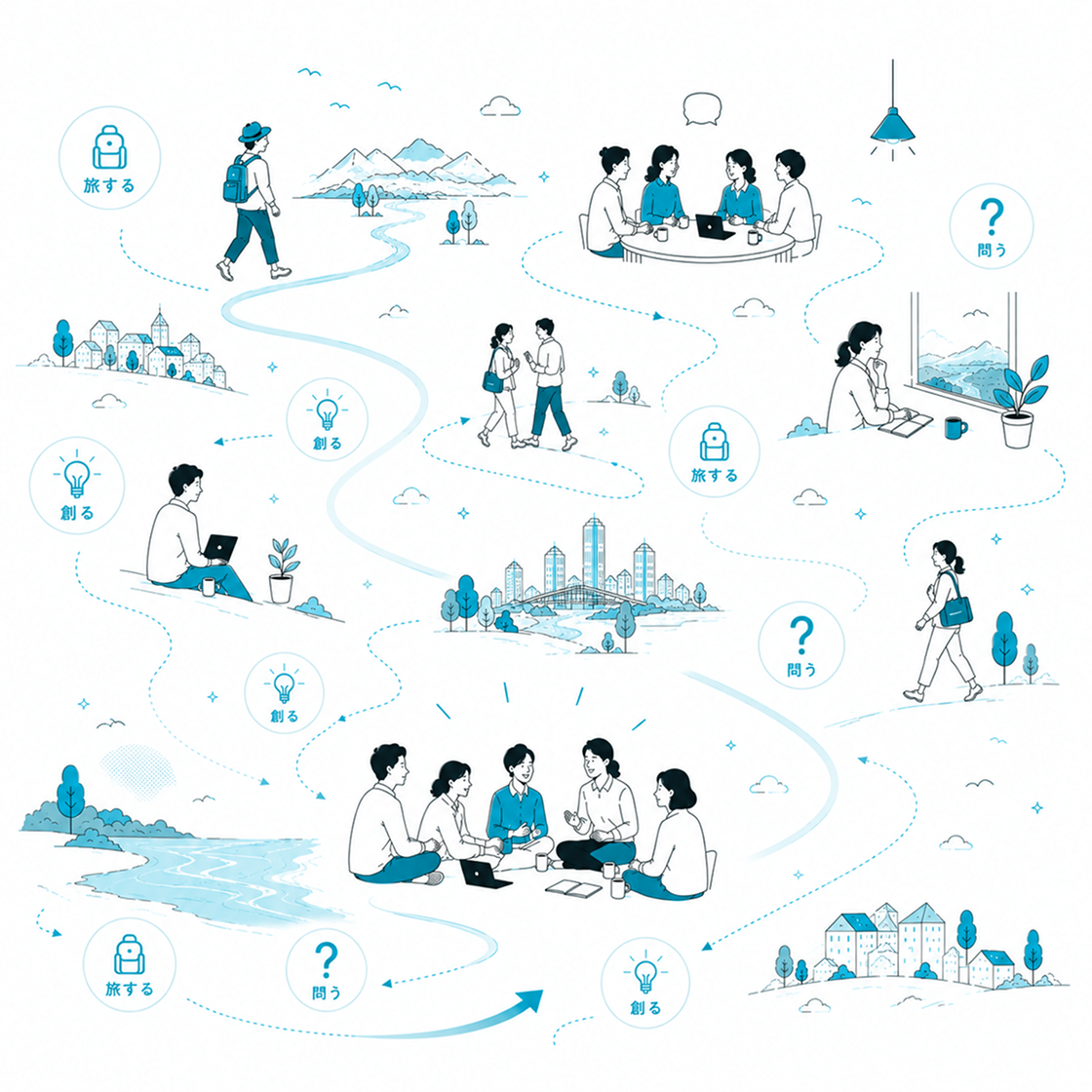 POOLO LIFEの学びを表すイラスト
