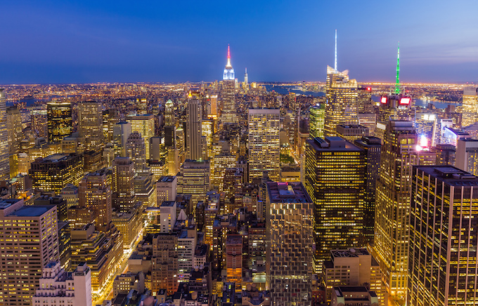 New York City midtown Skyline at night
