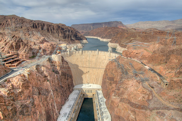 Hoover Dam, view from bypass bridge.
