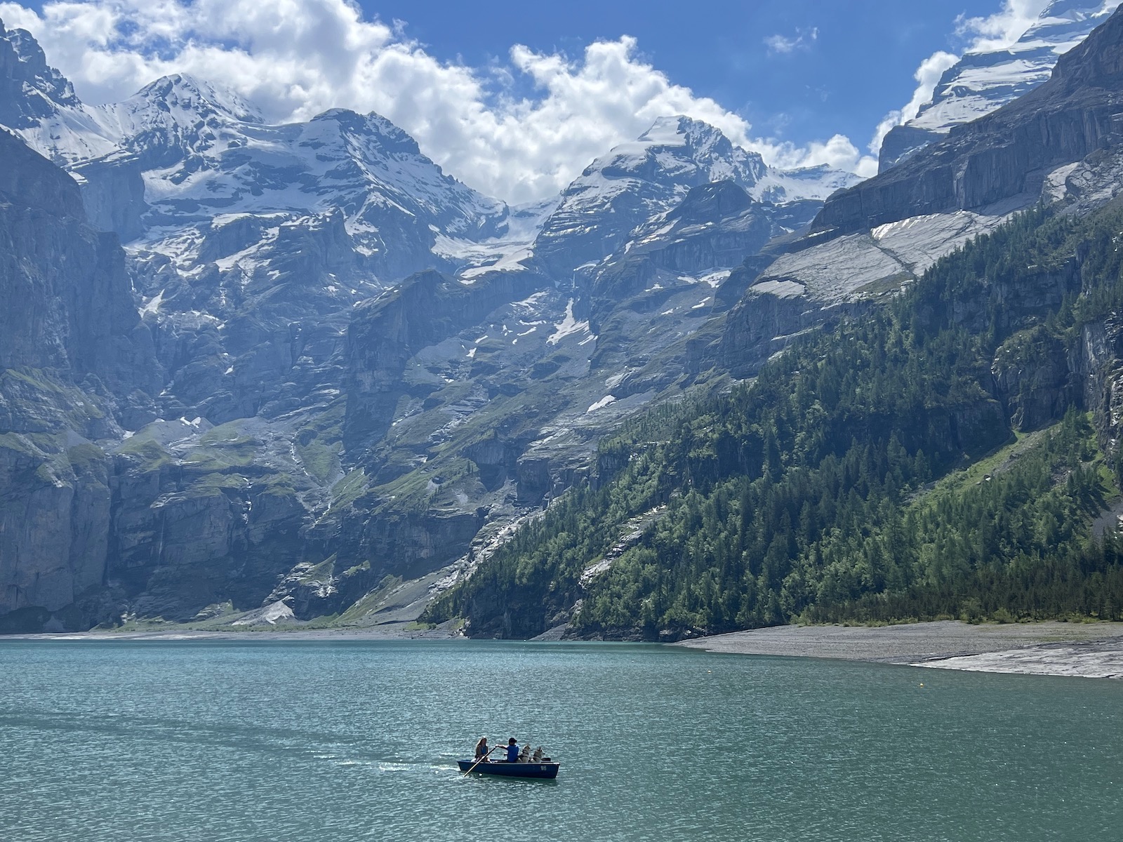 スイス　エッシネン湖　ボート