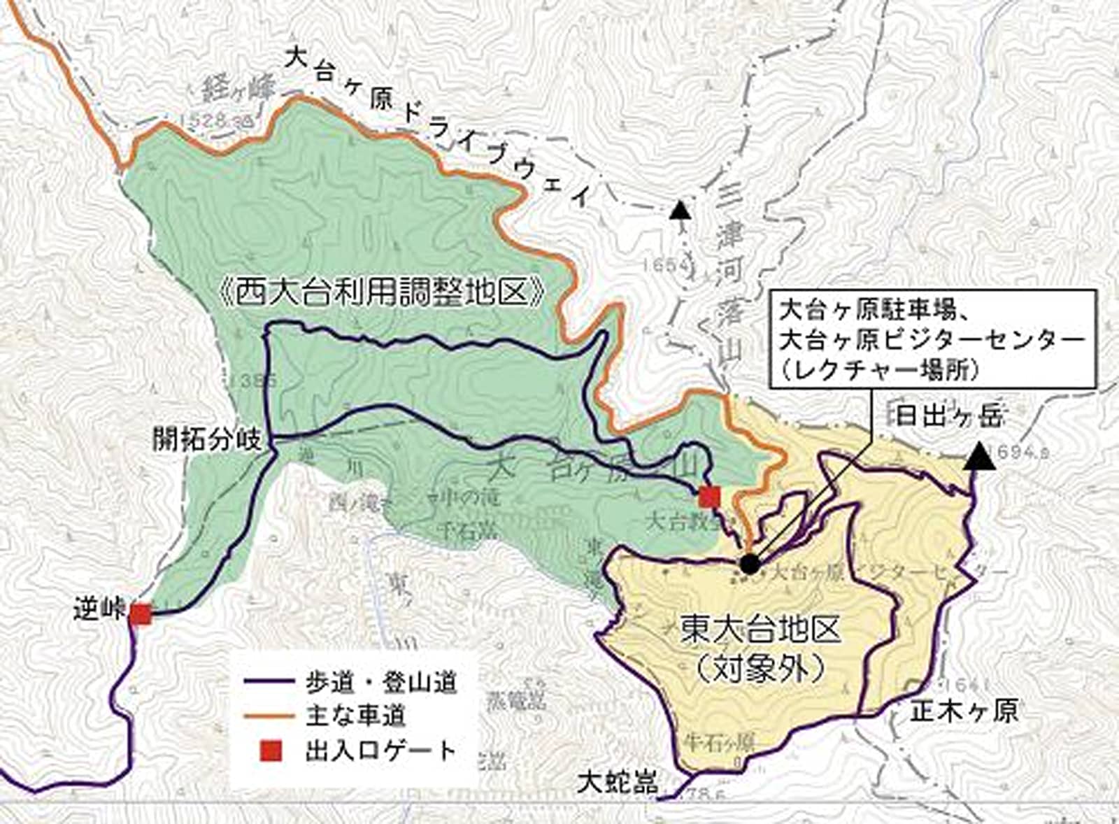 大台ヶ原のマップ（奈良）