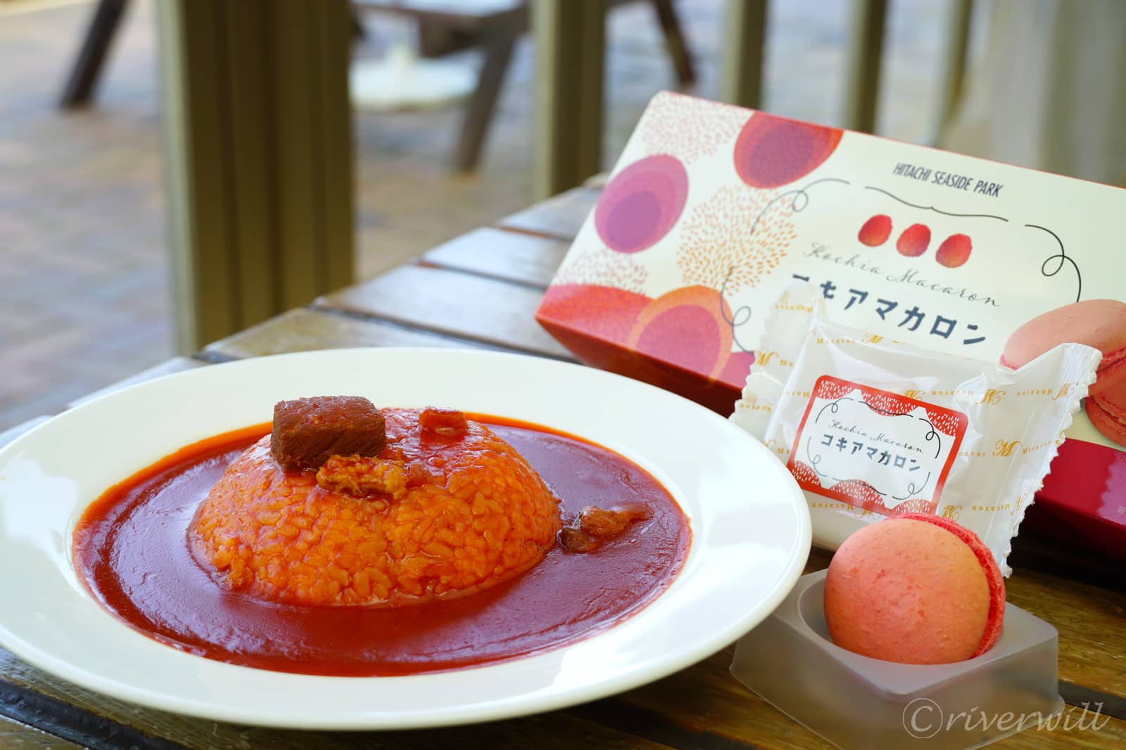 コキアカレーとマカロン（国営ひたち海浜公園）