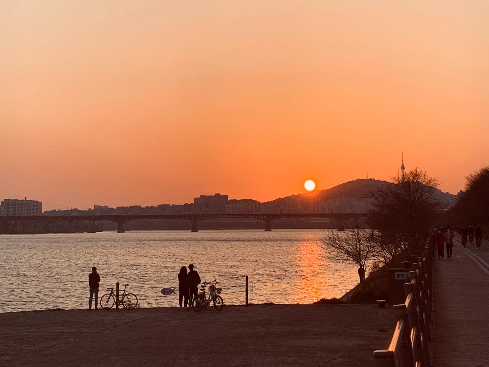 漢江の夕日