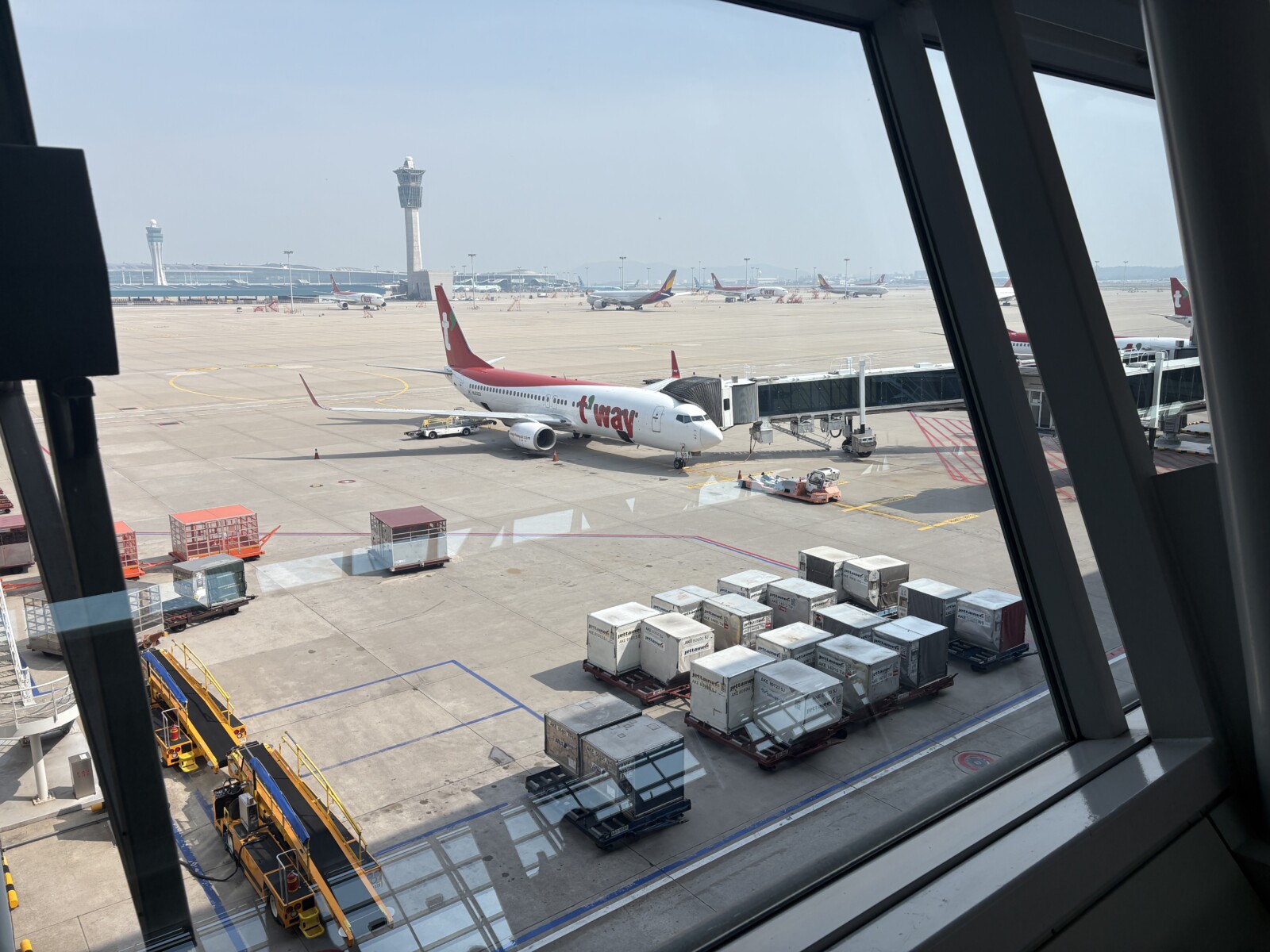 出発の飛行機