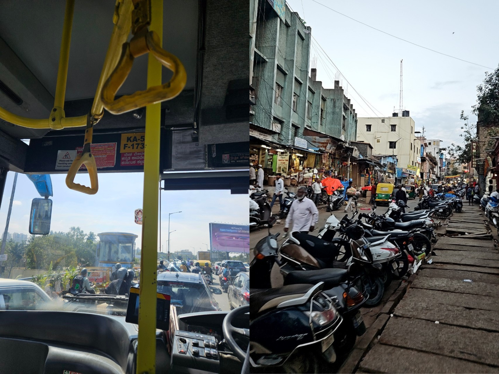 インド　ベンガルール　バス　道　街並み