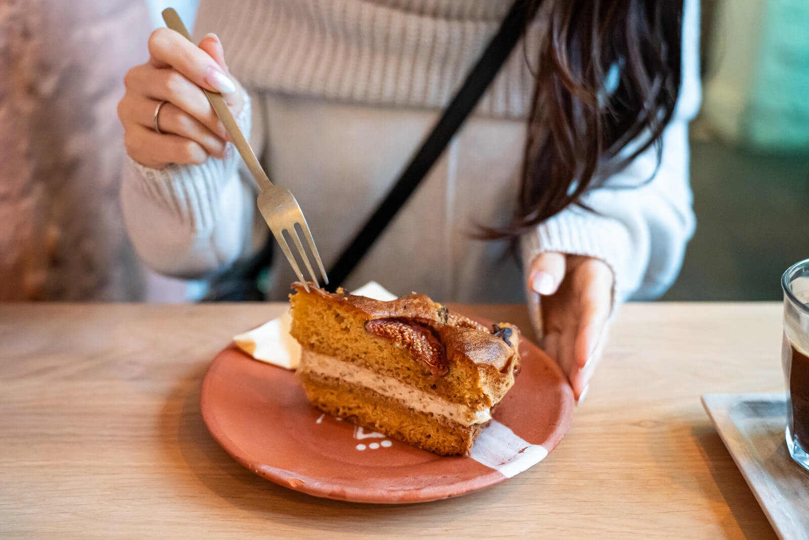 ベルギーのカフェのケーキ