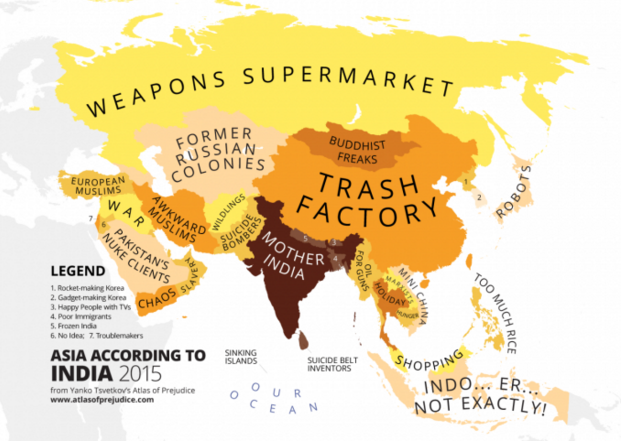 インドから見たアジア を表した地図が 偏見たっぷりでひどいと話題に ガジェット通信 Getnews